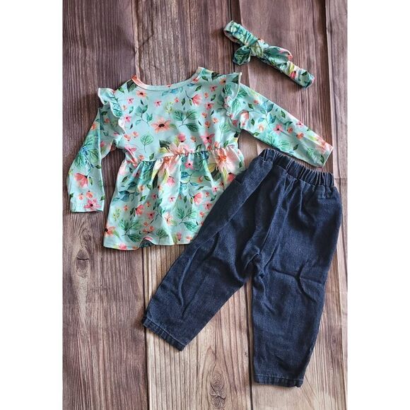 Synpos floral outfit with matching bow - Picture 1 of 4